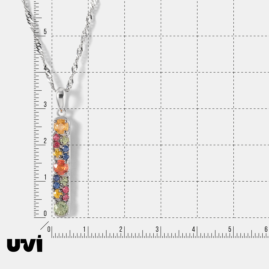 Серебряная подвеска с мультисапфирами