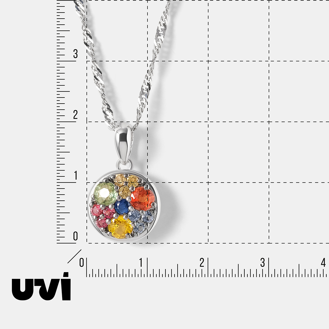 Серебряная подвеска с мультисапфирами