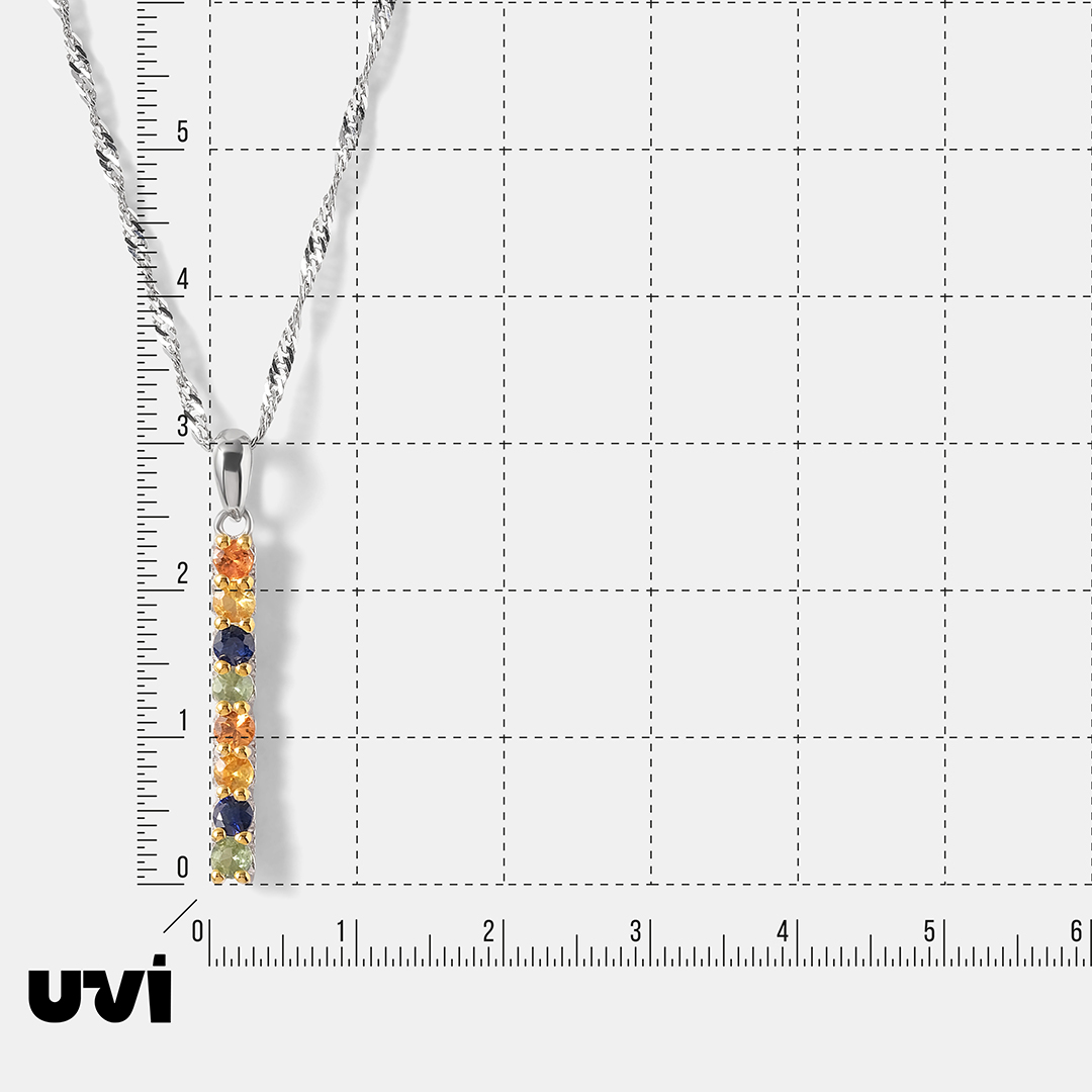 Серебряная подвеска с мультисапфирами