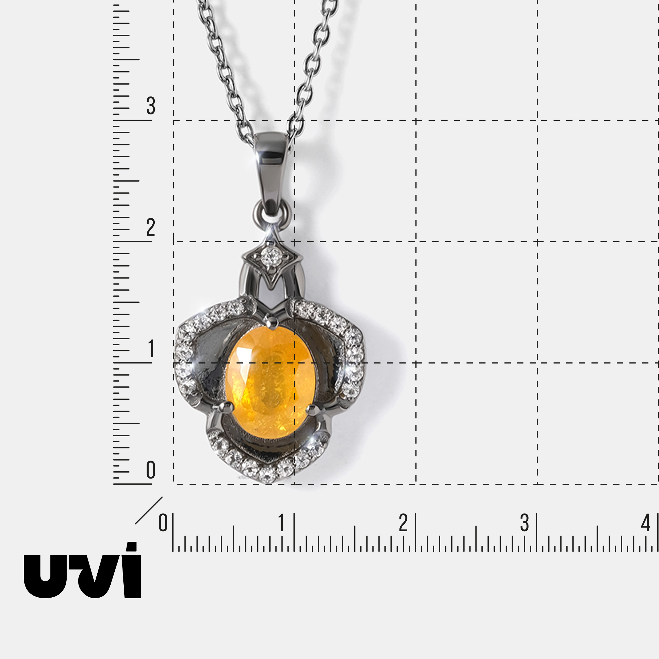 Серебряная подвеска с желтым сапфиром