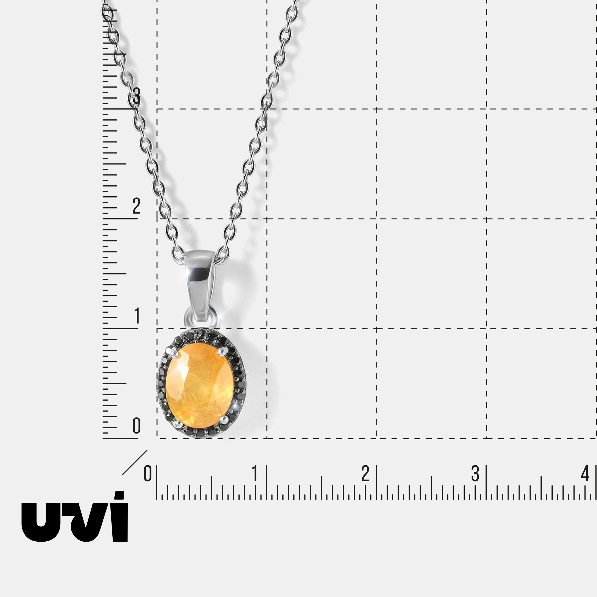 Серебряная подвеска с желтым сапфиром