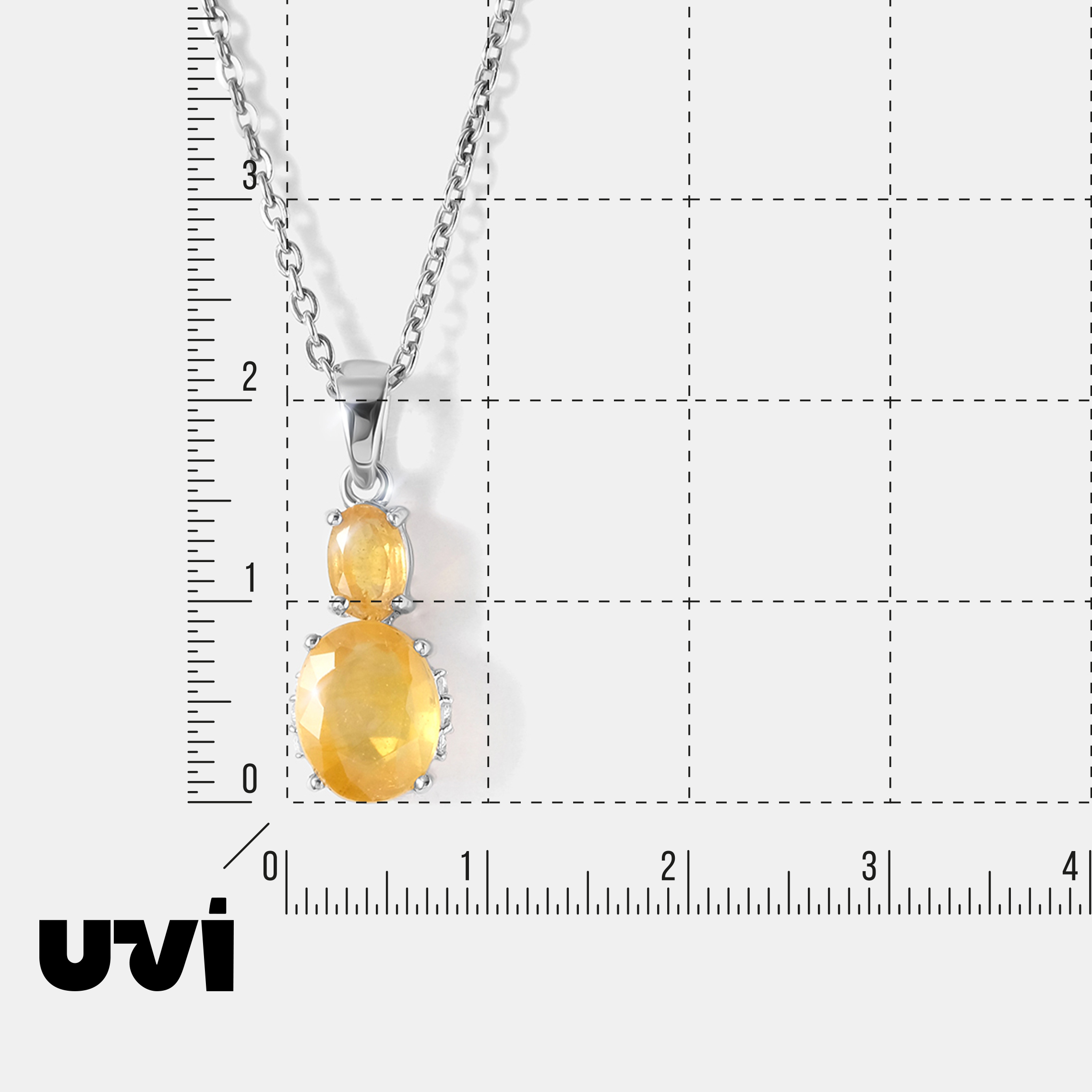 Серебряная подвеска с желтыми сапфирами