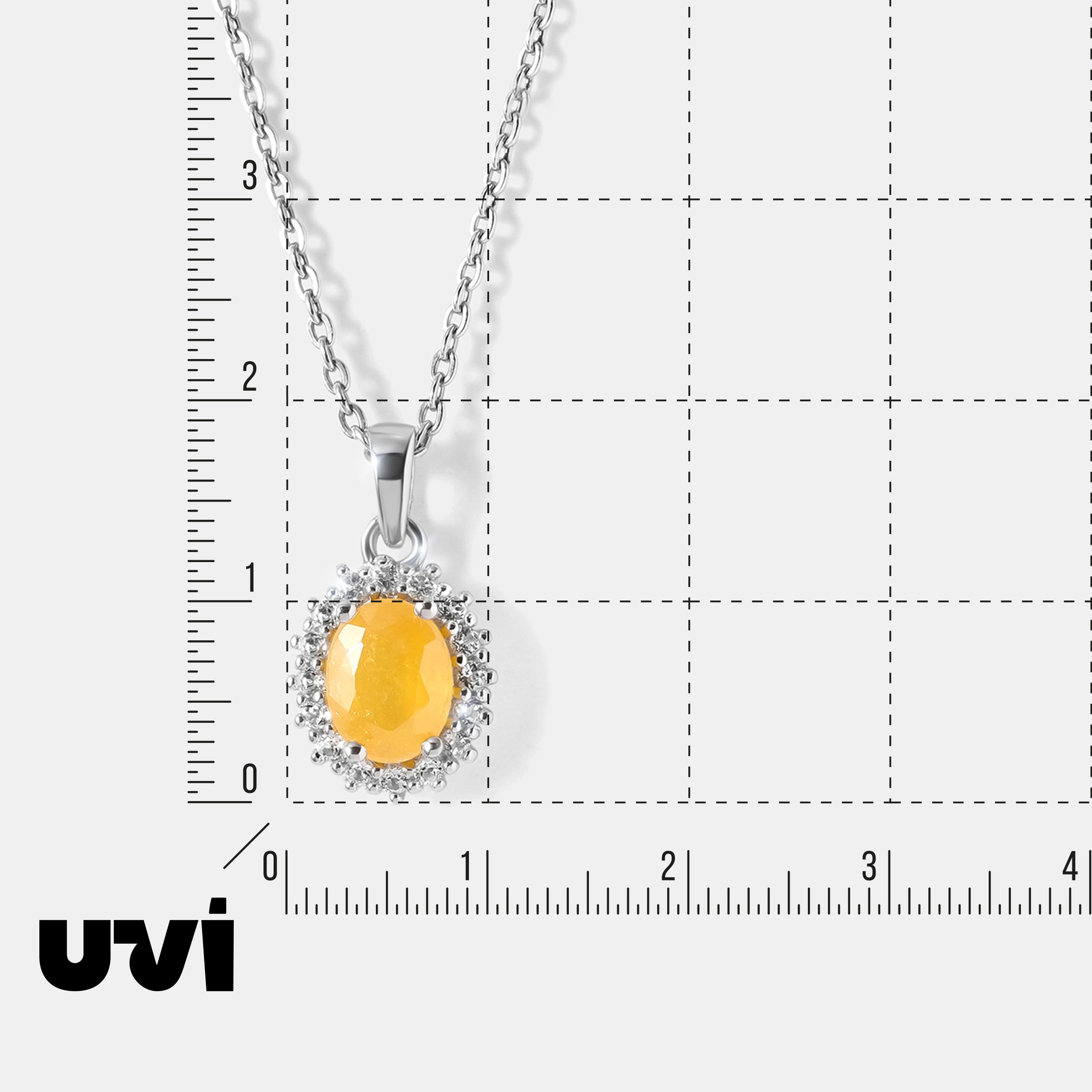 Серебряная подвеска с желтым сапфиром