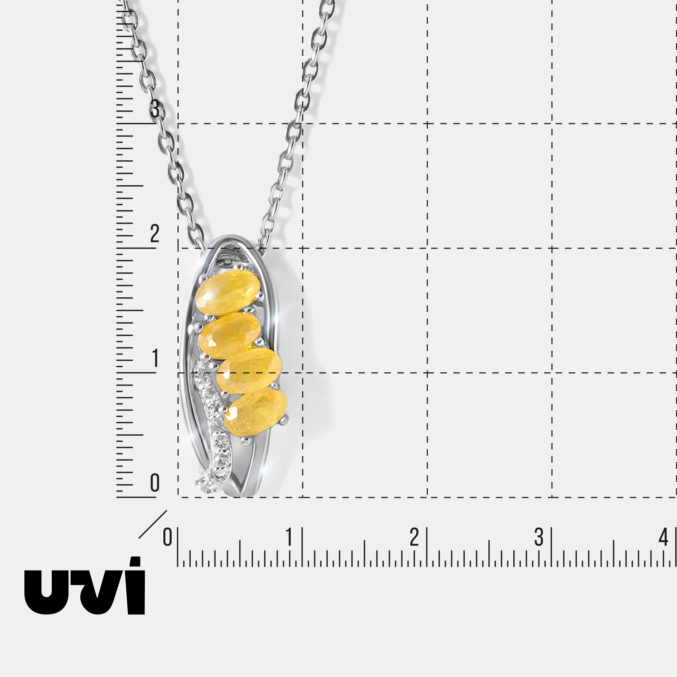 Серебряная подвеска с желтыми сапфирами