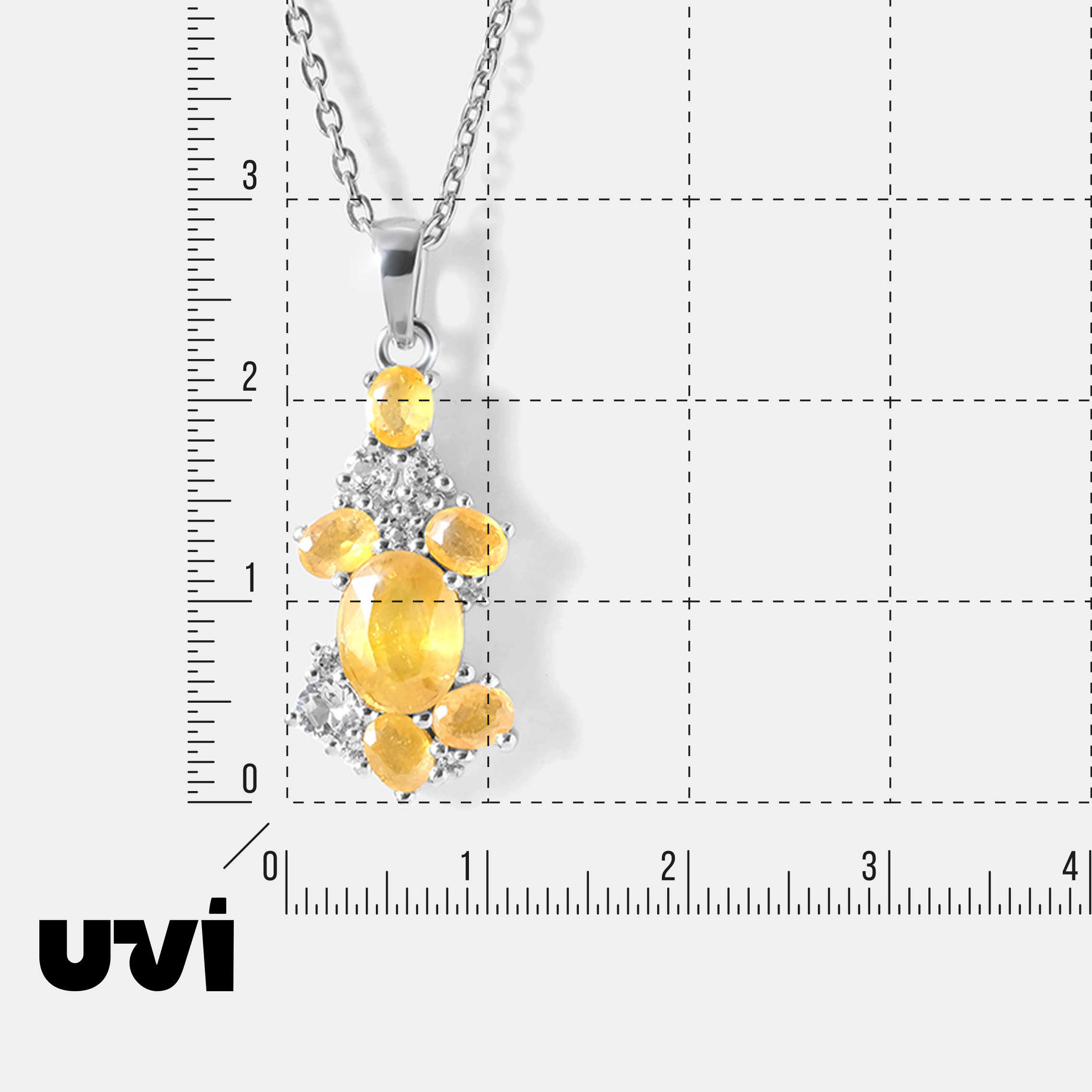 Серебряная подвеска с желтыми сапфирами