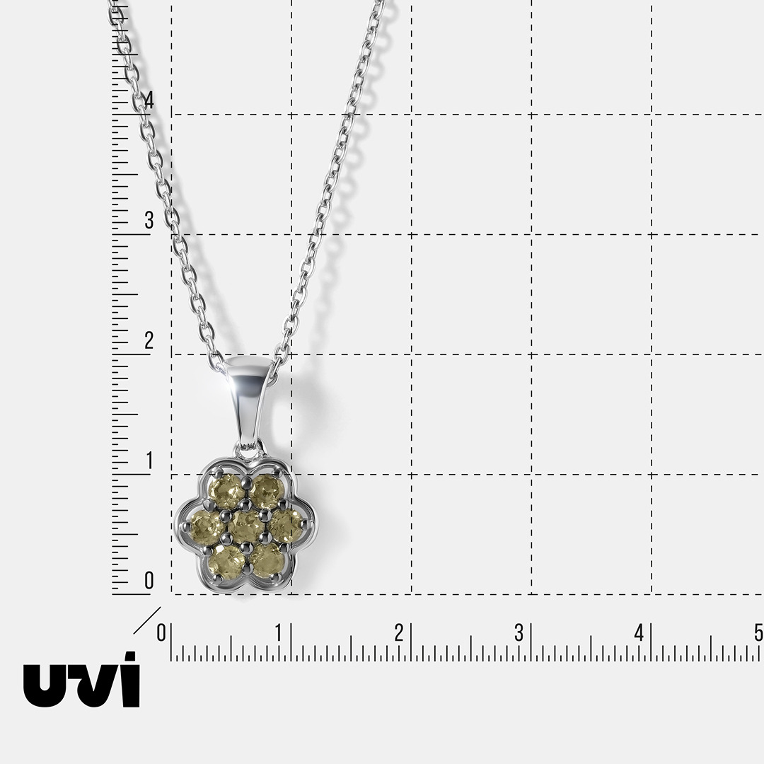 Серебряная подвеска с гранатами "Цветок"