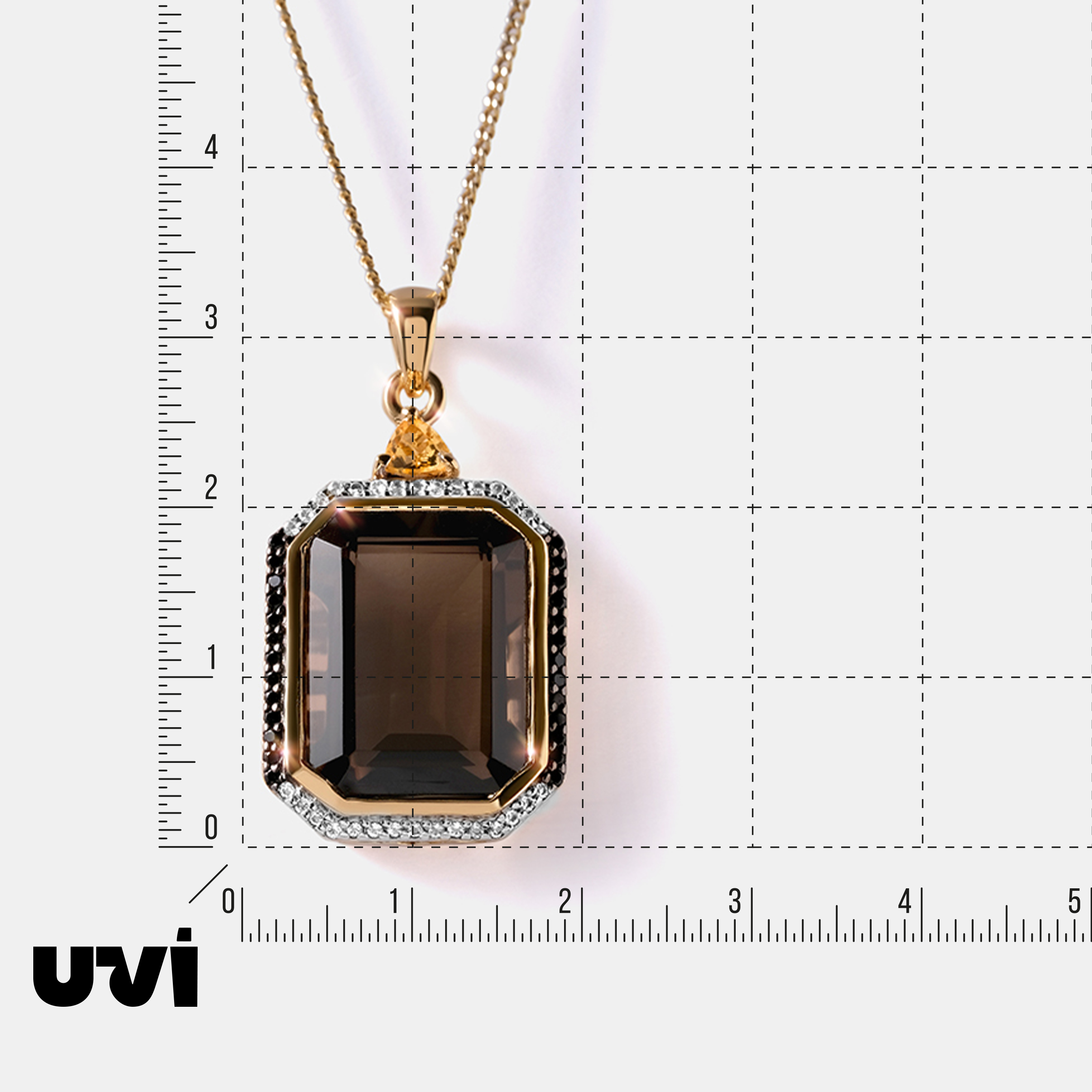 Серебряная подвеска с раухтопазом