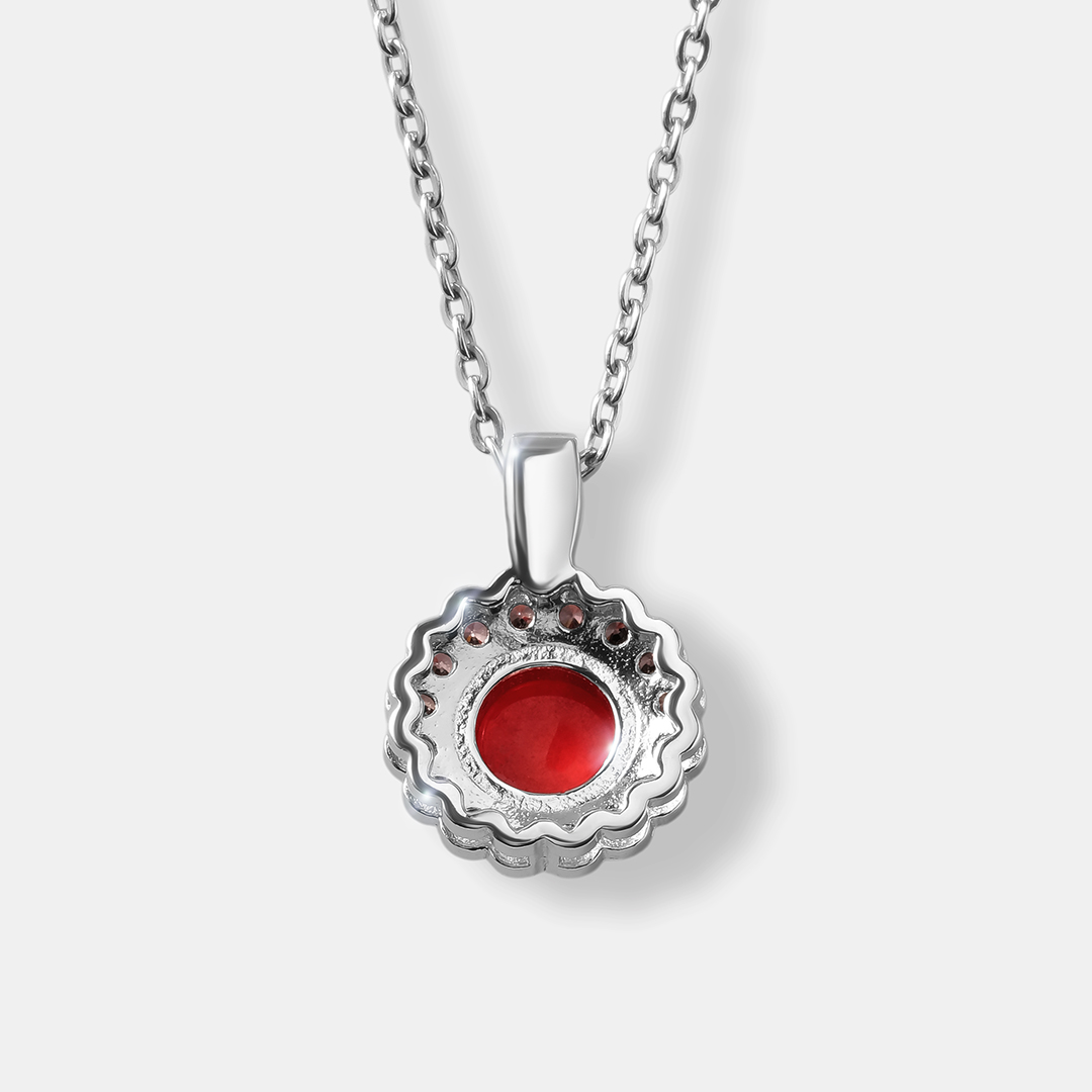 Серебряная подвеска с кораллом
