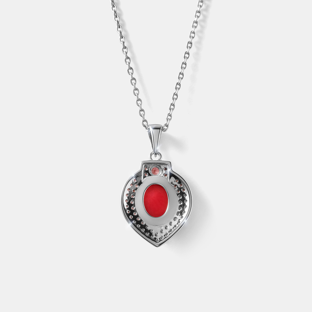 Серебряная подвеска с кораллом