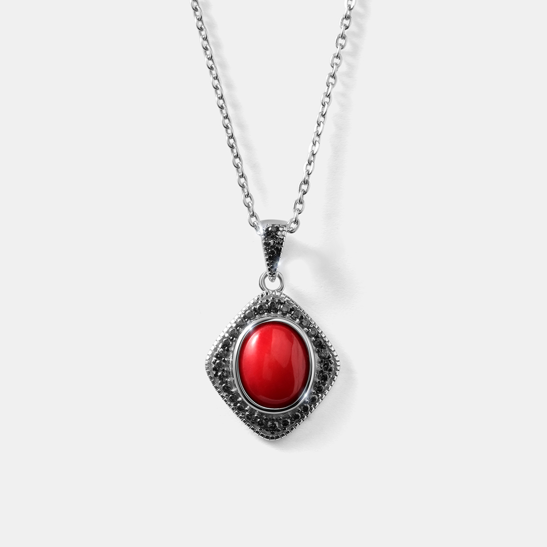 Серебряная подвеска с кораллом