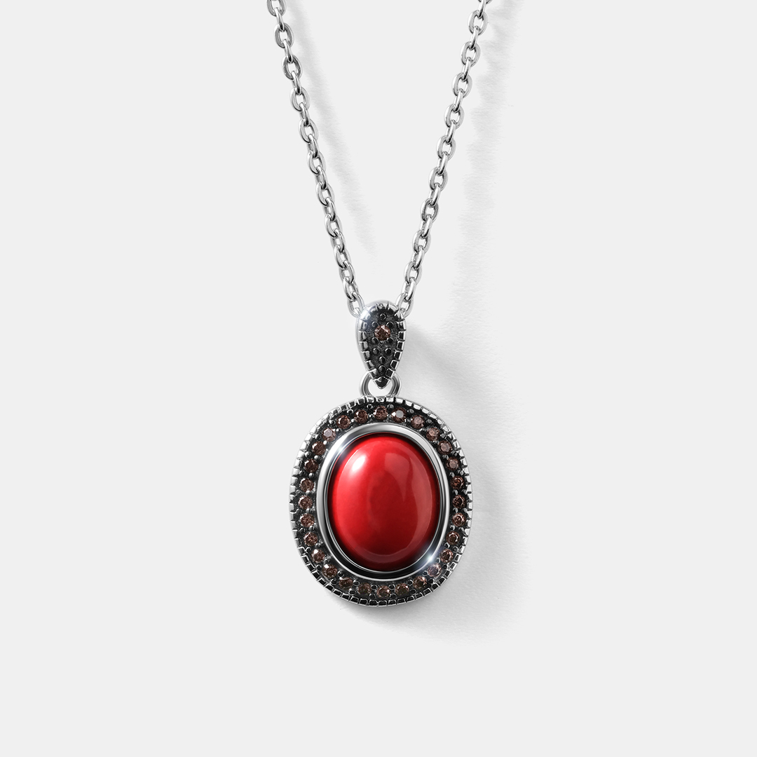 Серебряная подвеска с кораллом