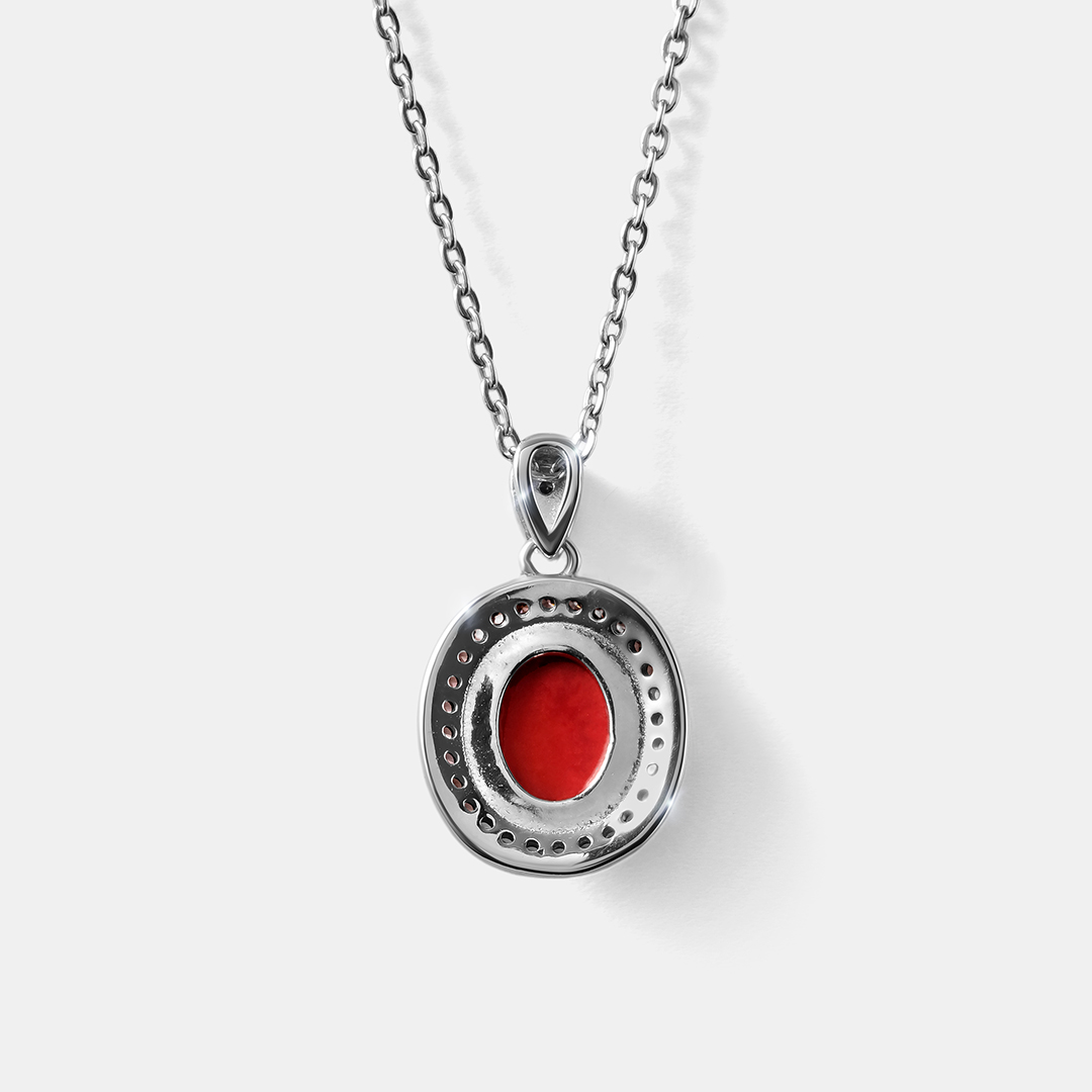 Серебряная подвеска с кораллом