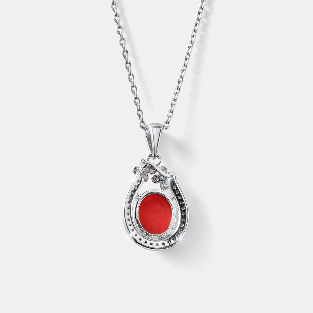 Серебряная подвеска с кораллом