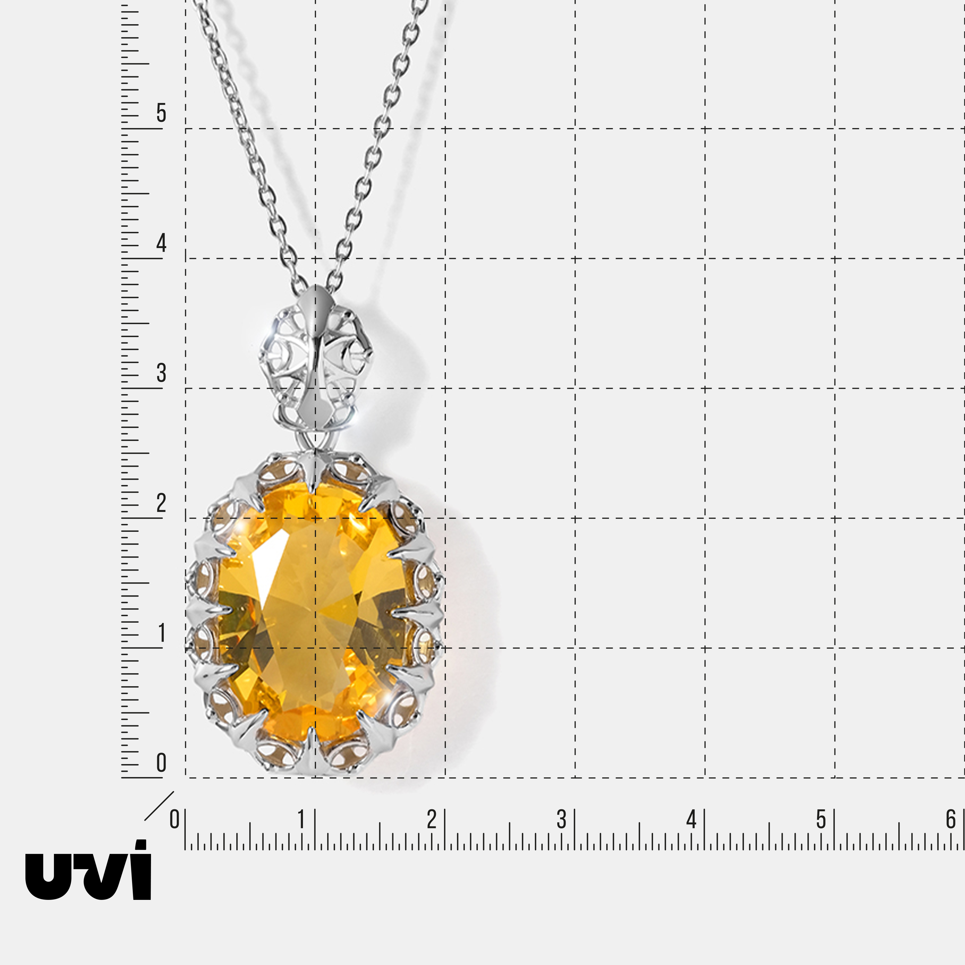 Серебряная подвеска с цитрином