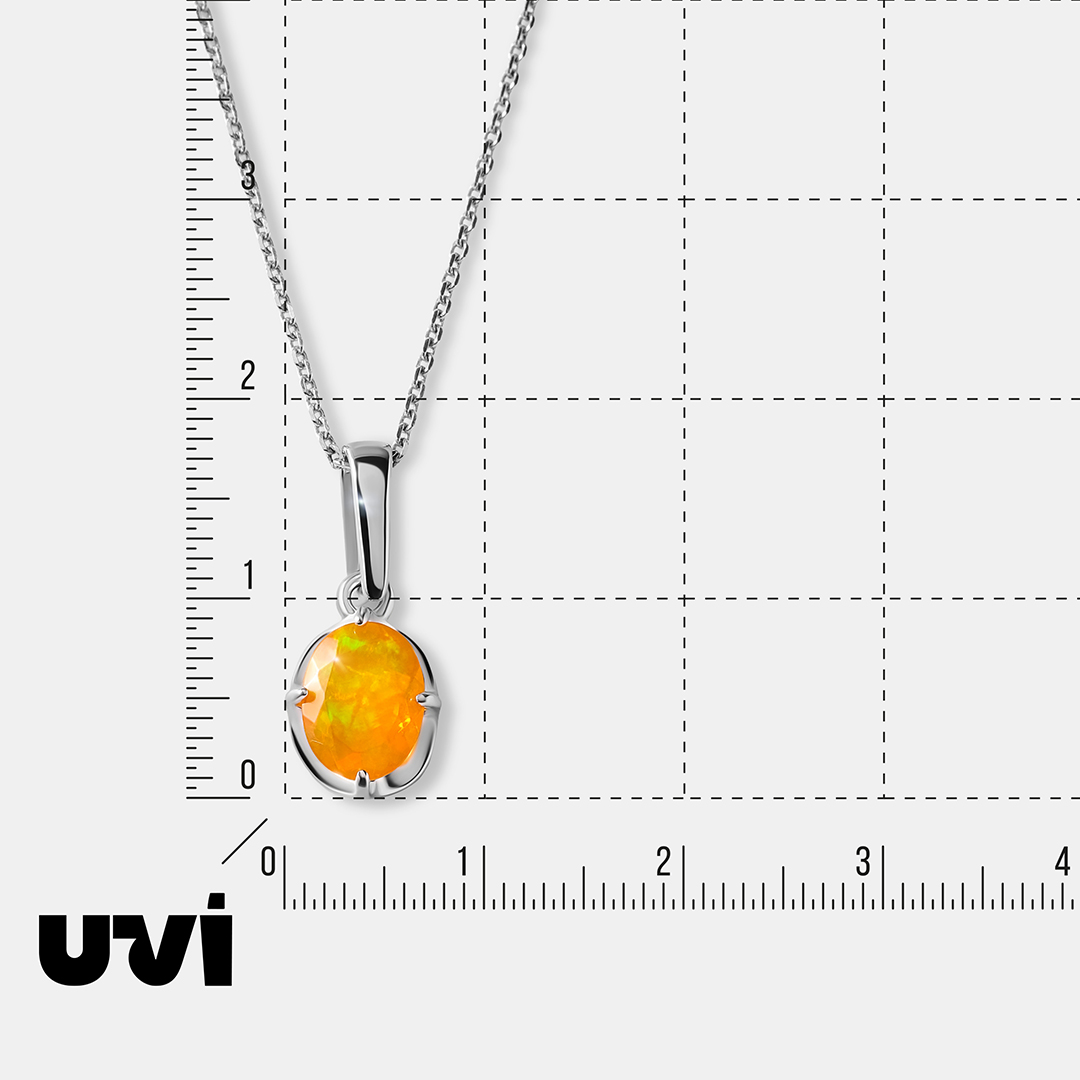 Серебряная подвеска с огненным опалом