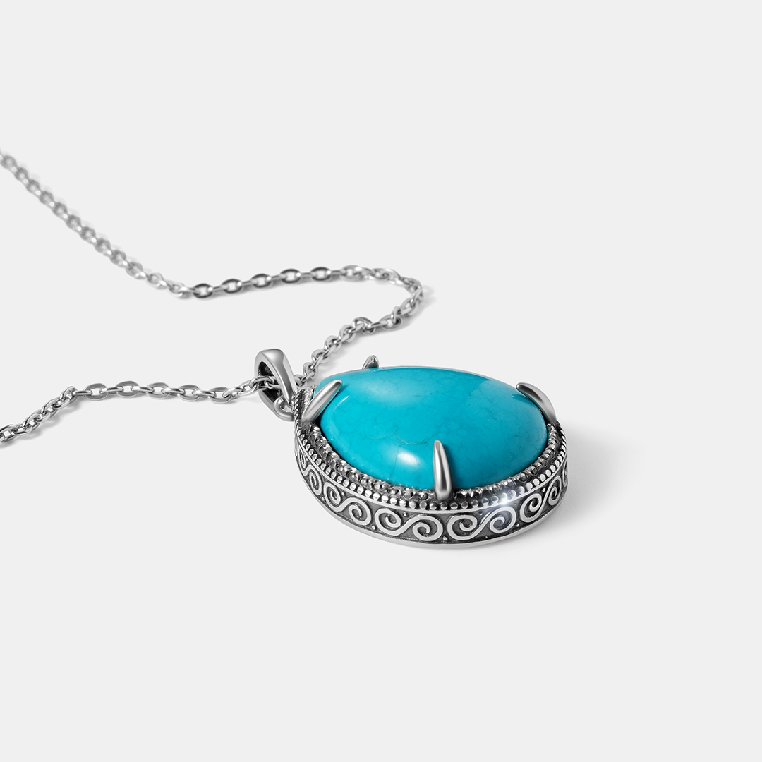Серебряная подвеска с бирюзой