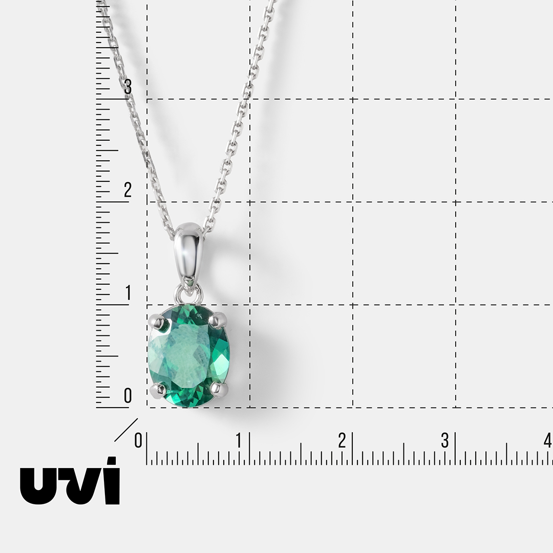 Серебряная подвеска с зеленым топазом