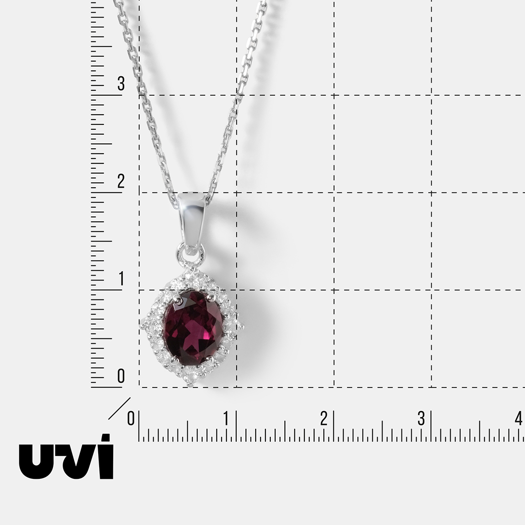 Серебряная подвеска с гранатом Умбалит