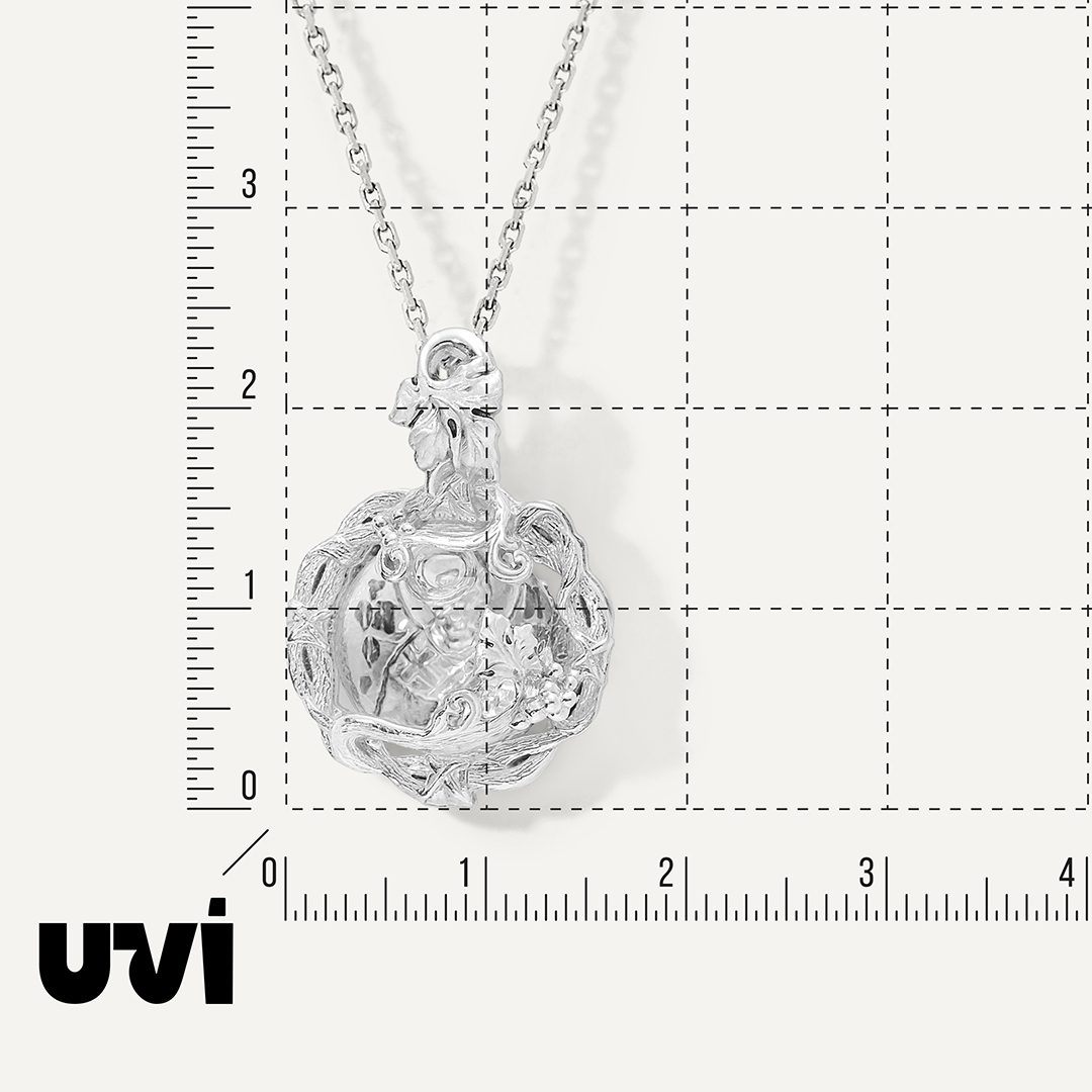 Серебряная подвеска с ювелирным стеклом "Икона святителя Николая Чудотворца с Миро (Лоза)"