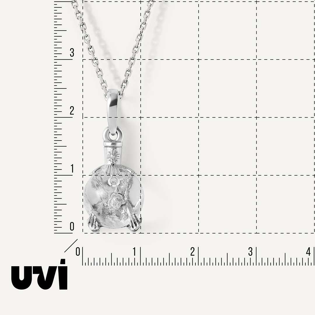 Серебряная подвеска с ювелирным стеклом "Икона святителя Николая Чудотворца с Миро (малая)"