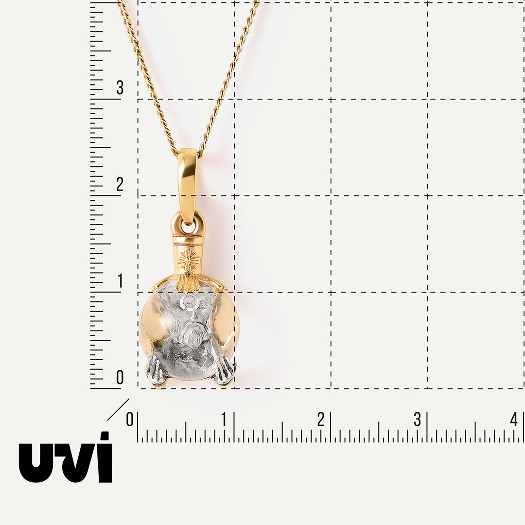 Серебряная подвеска с ювелирным стеклом "Икона святителя Николая Чудотворца с Миро (малая)"