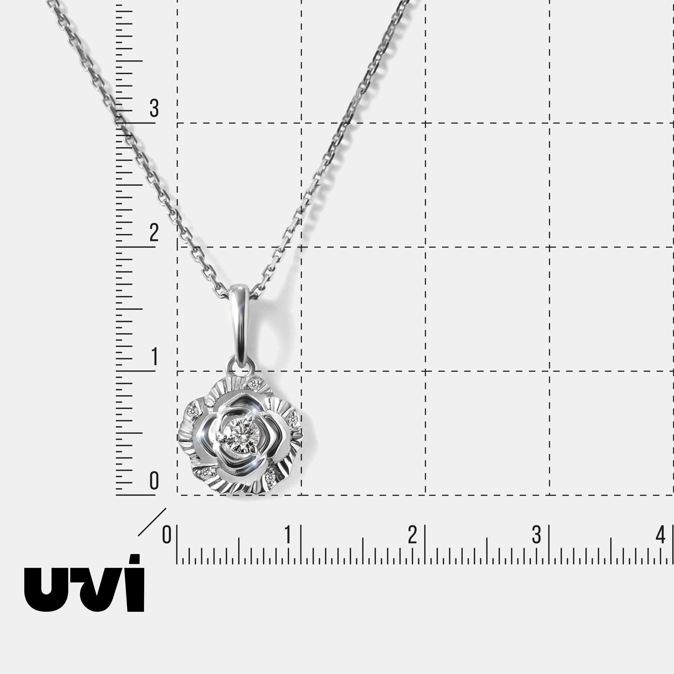 Серебряная подвеска с муассанитом "Цветок"