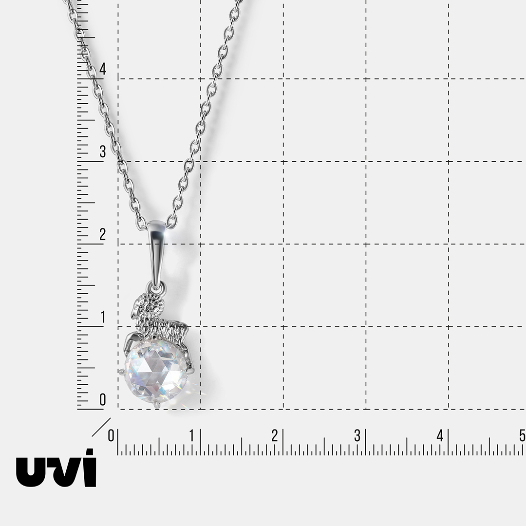 Серебряная подвеска с муассанитом "Овен"