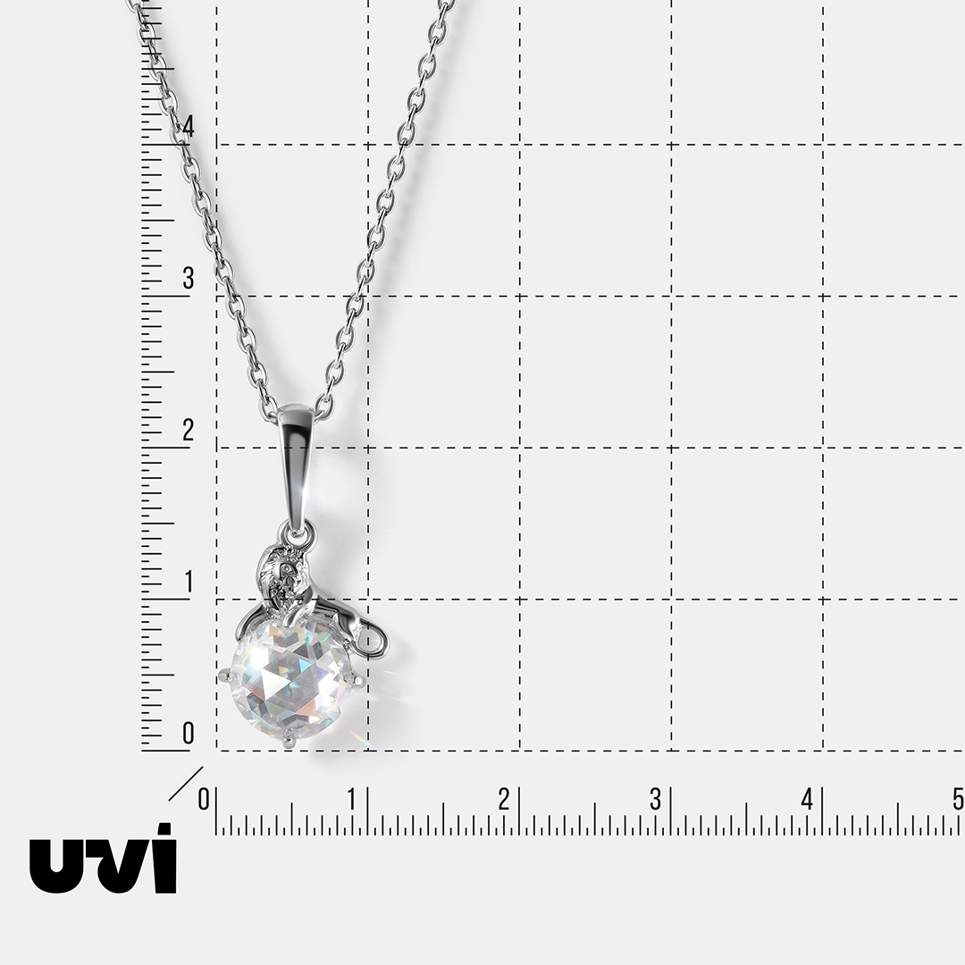 Серебряная подвеска с муассанитом "Лев"