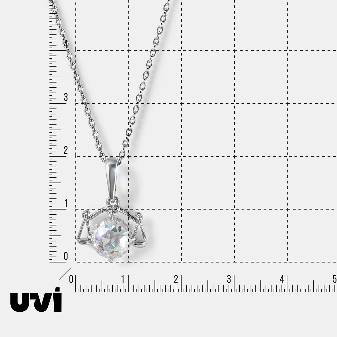 Серебряная подвеска с муассанитом "Весы"
