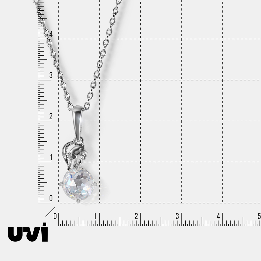 Серебряная подвеска с муассанитом "Козерог"