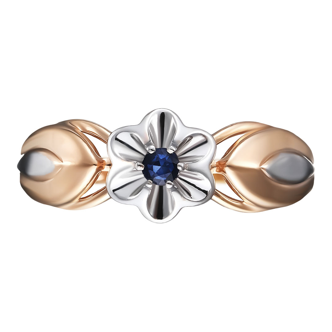 Серебряное кольцо 925 пробы; вставки 1 Сапфир Г/1 0,080;