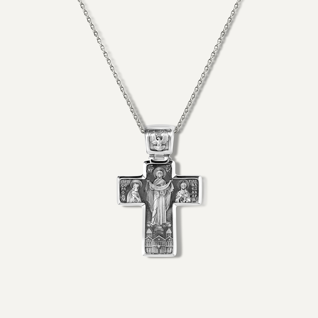 Серебряная подвеска "Дивеевский крест"