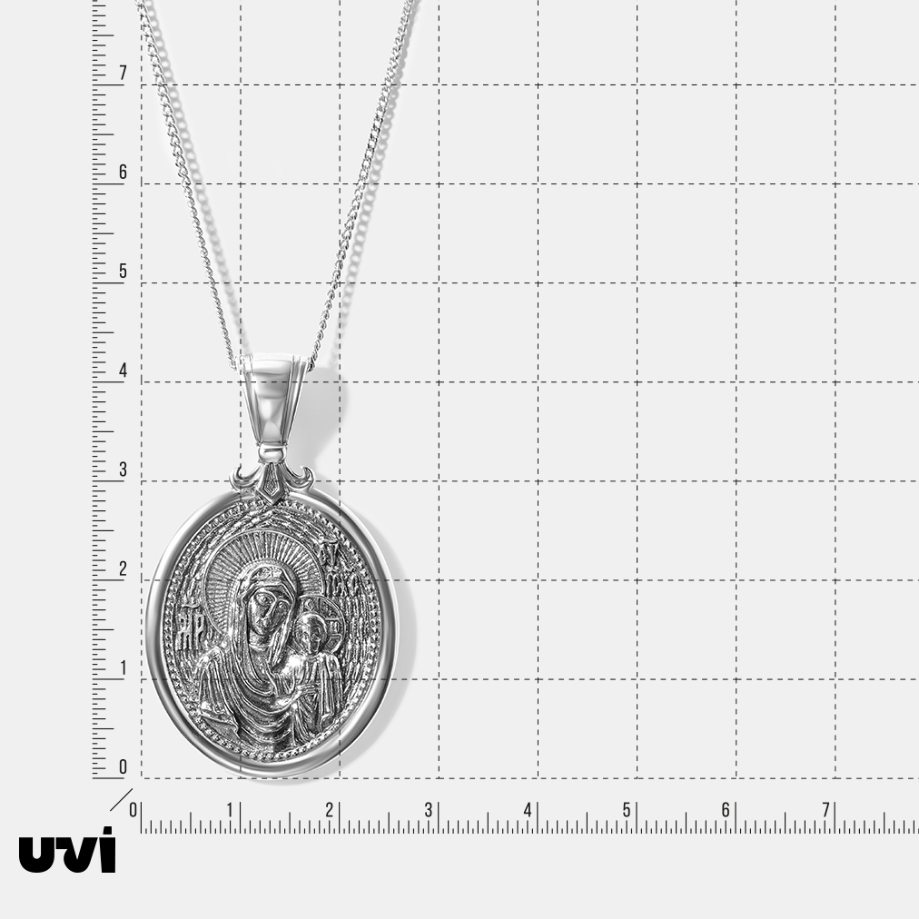 Серебряная подвеска "Казанская"