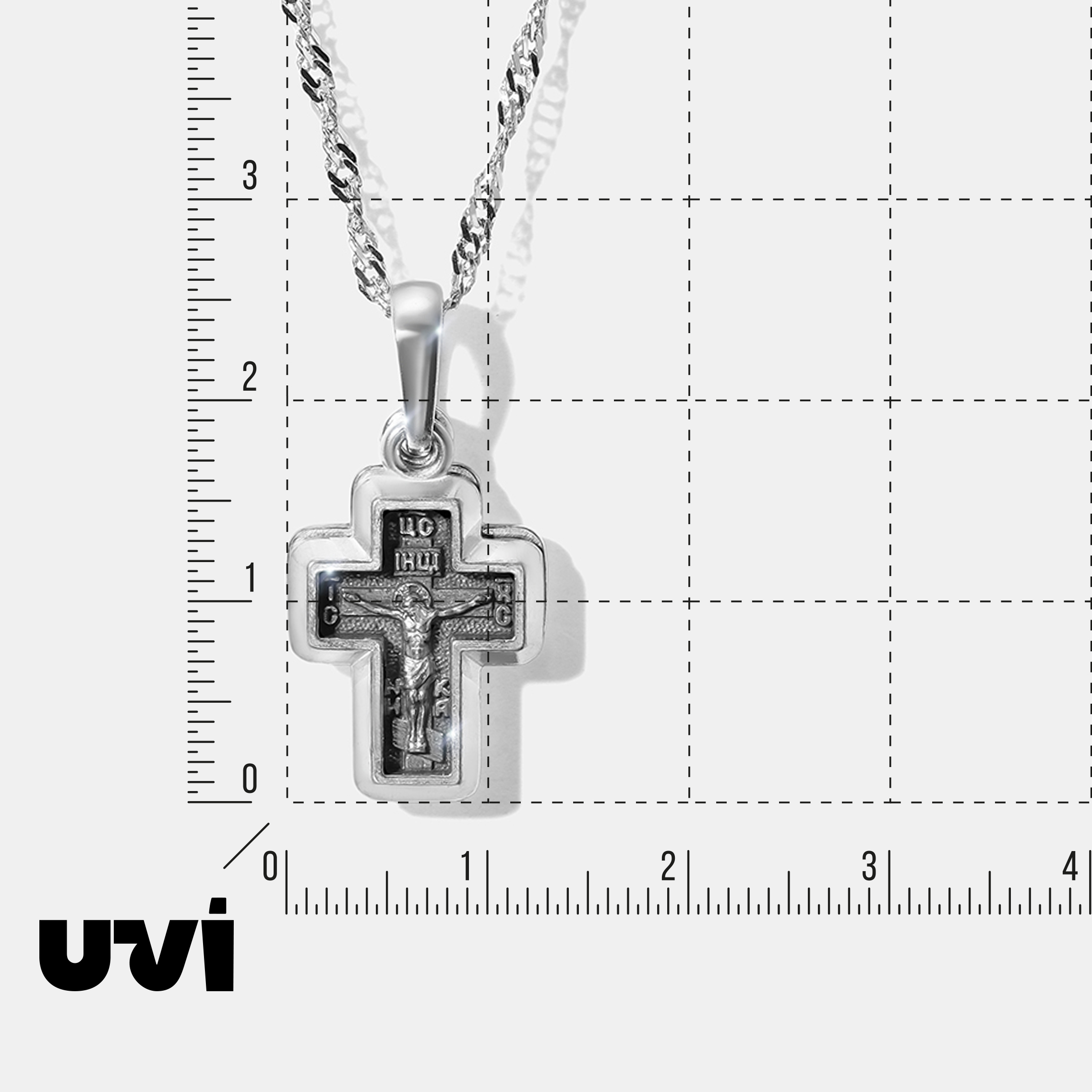 Серебряная подвеска-крест "Крест/Покров Божией Матери"