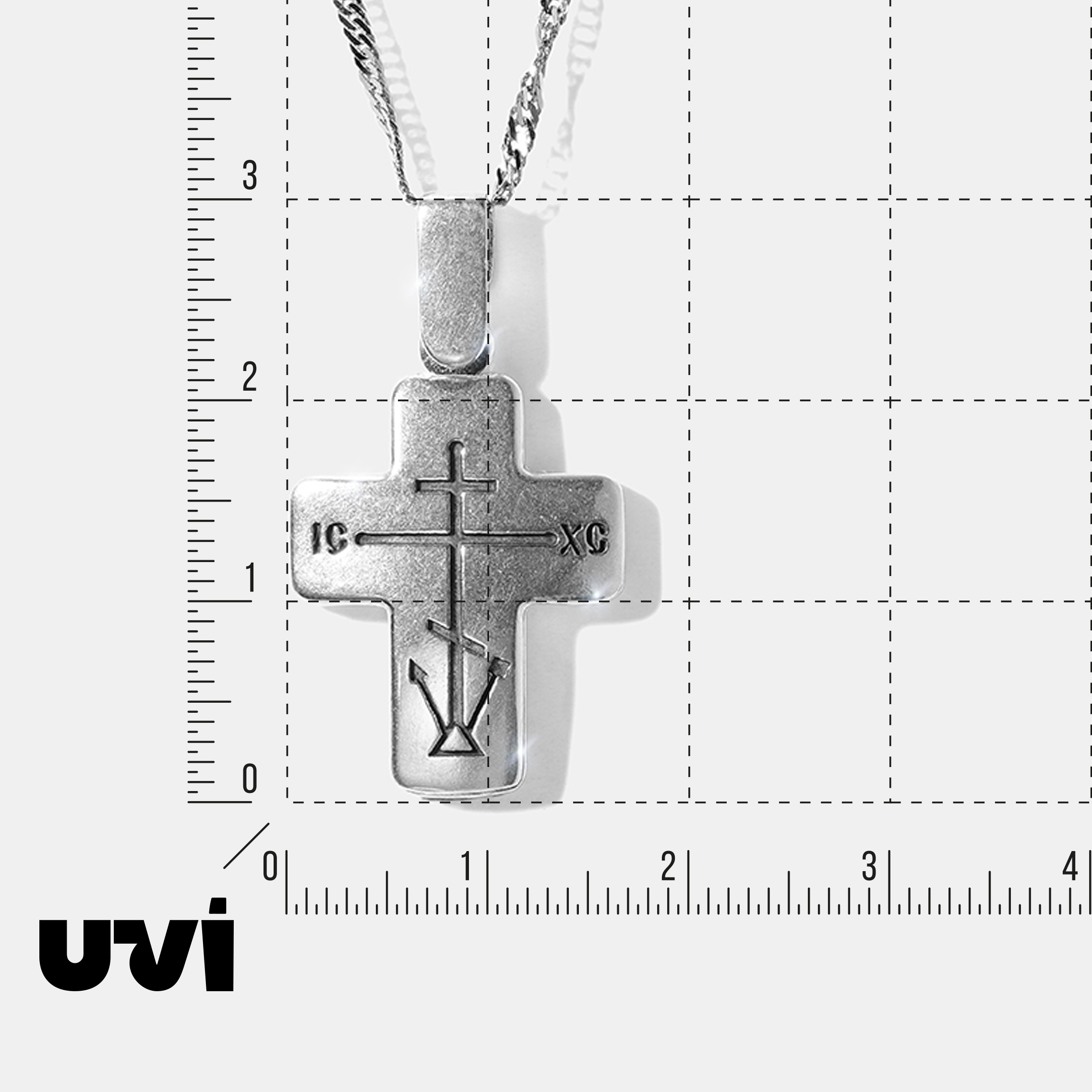 Серебряная подвеска-крест "Спаситель"