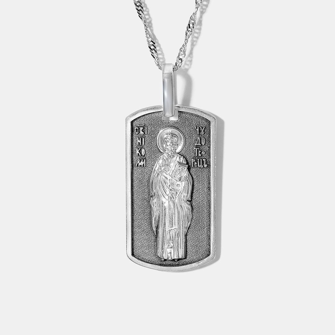 Серебряная подвеска "Николай Чудотворец"