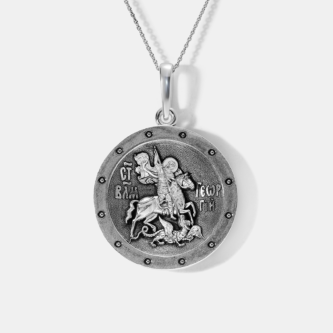 Серебряная подвеска "Георгий Победоносец"