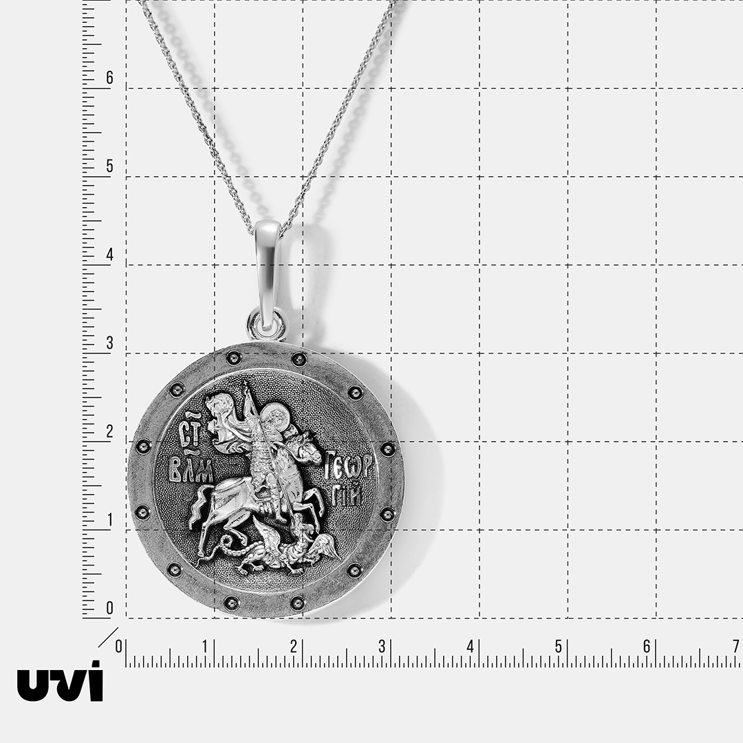 Серебряная подвеска "Георгий Победоносец"