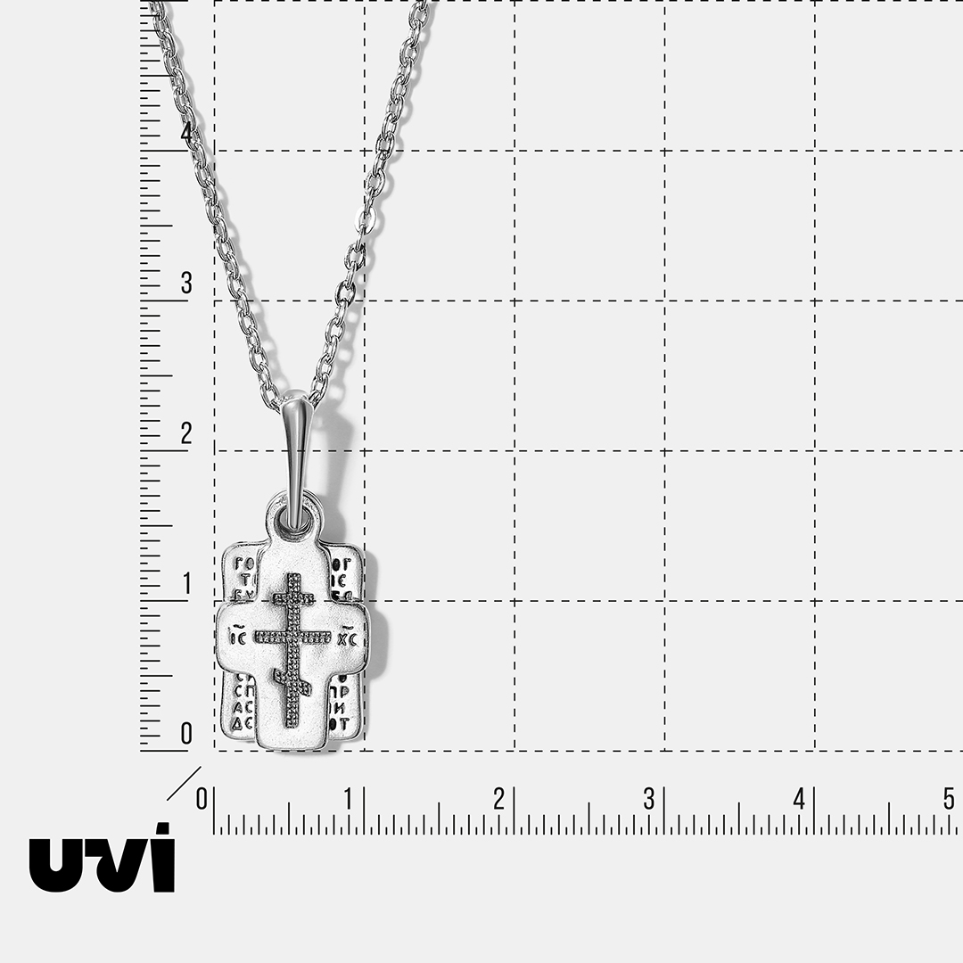 Серебряная подвеска-крест "10 Заповедей"