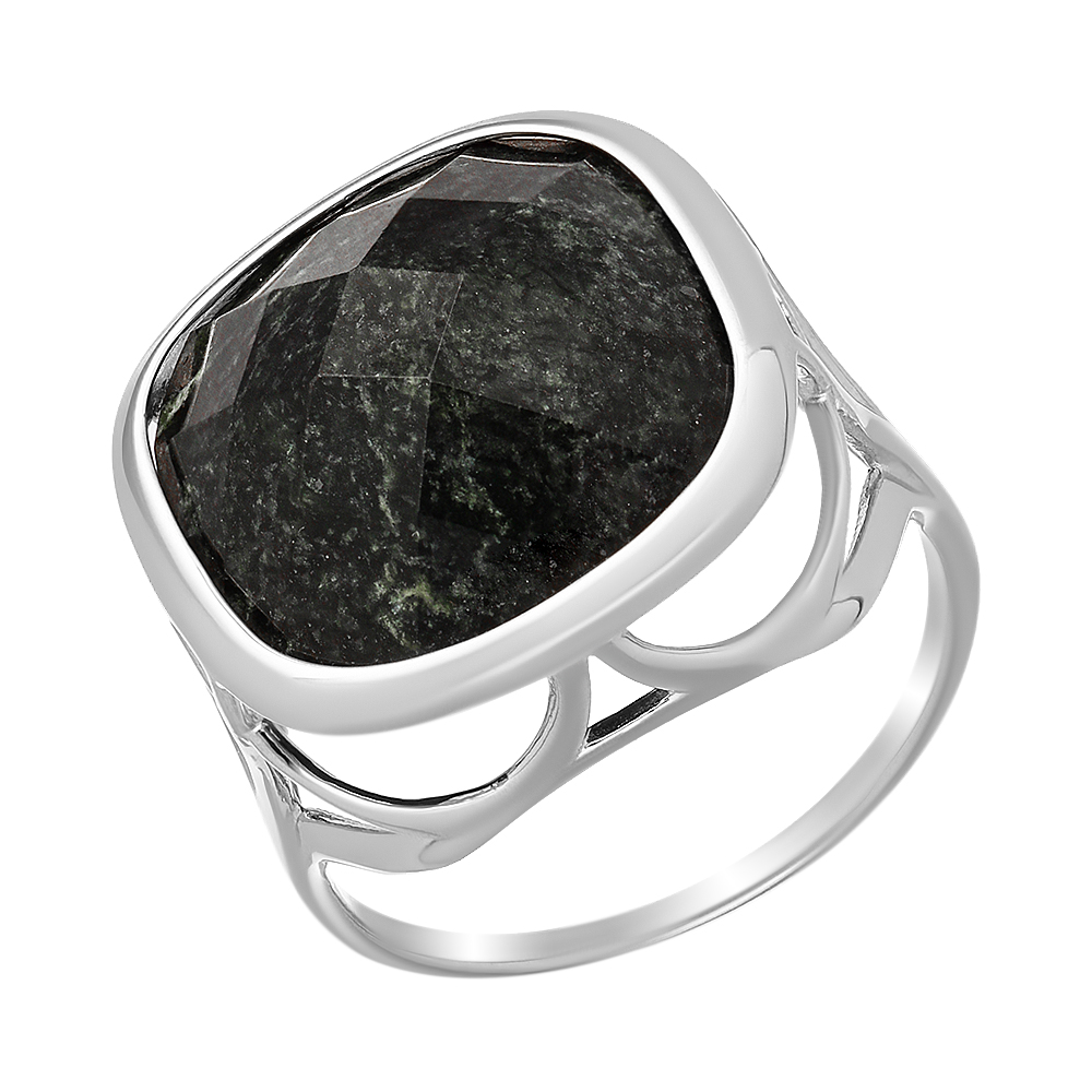 Серебряное кольцо 925 пробы; вставки 1 Змеевик;