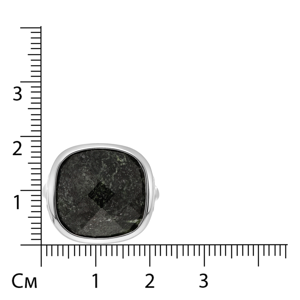 Серебряное кольцо 925 пробы; вставки 1 Змеевик;
