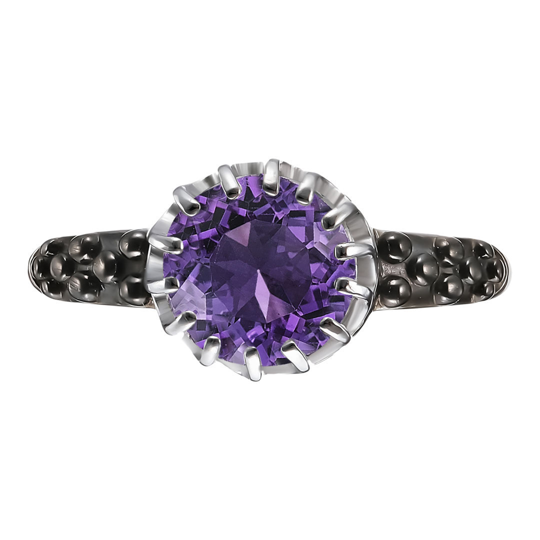Серебряное кольцо с аметистом