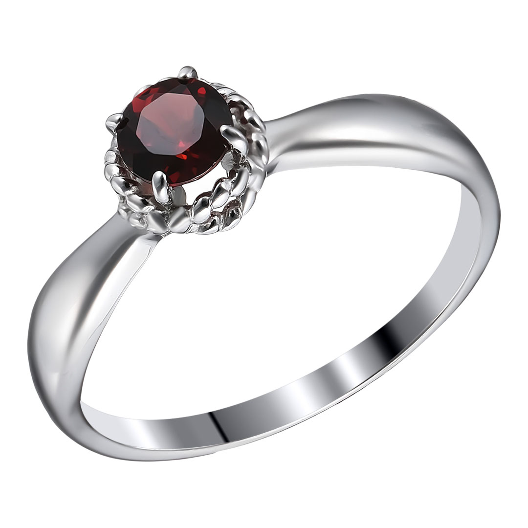 Серебряное кольцо с гранатом