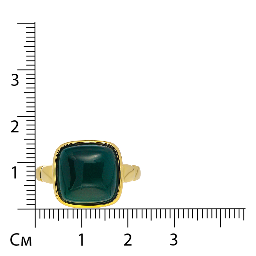 Серебряное кольцо 925 пробы; вставки 1 Агат зеленый 12,3;