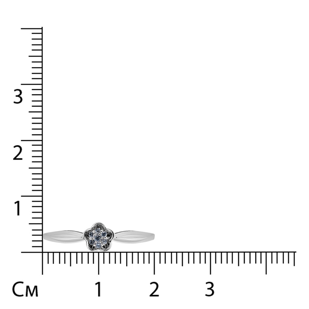 Кольцо из белого золота с аквашпинелью "Цветок"