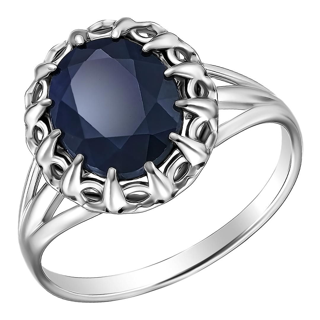 Серебряное кольцо 925 пробы; вставки 1 Сапфир 3,066 U/2