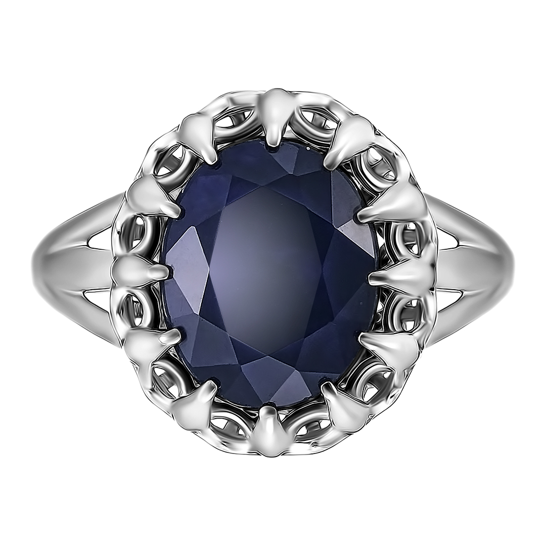 Серебряное кольцо 925 пробы; вставки 1 Сапфир 3,066 U/2