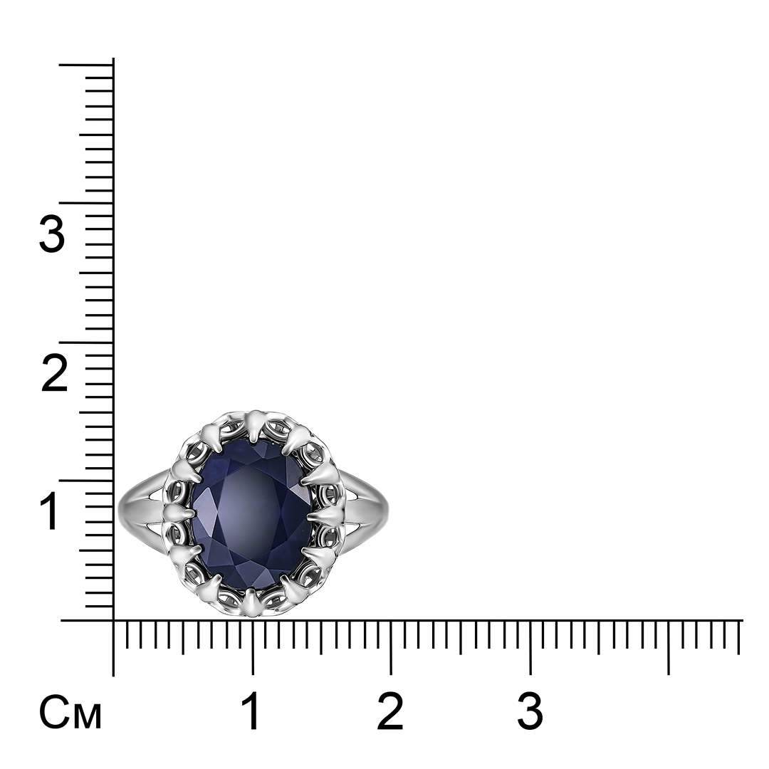 Серебряное кольцо 925 пробы; вставки 1 Сапфир 3,066 U/2