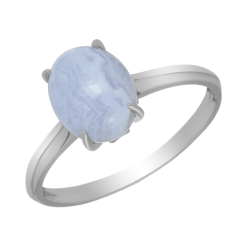 Серебряное кольцо 925 пробы; вставки 1 Агат нат. лавандовый;