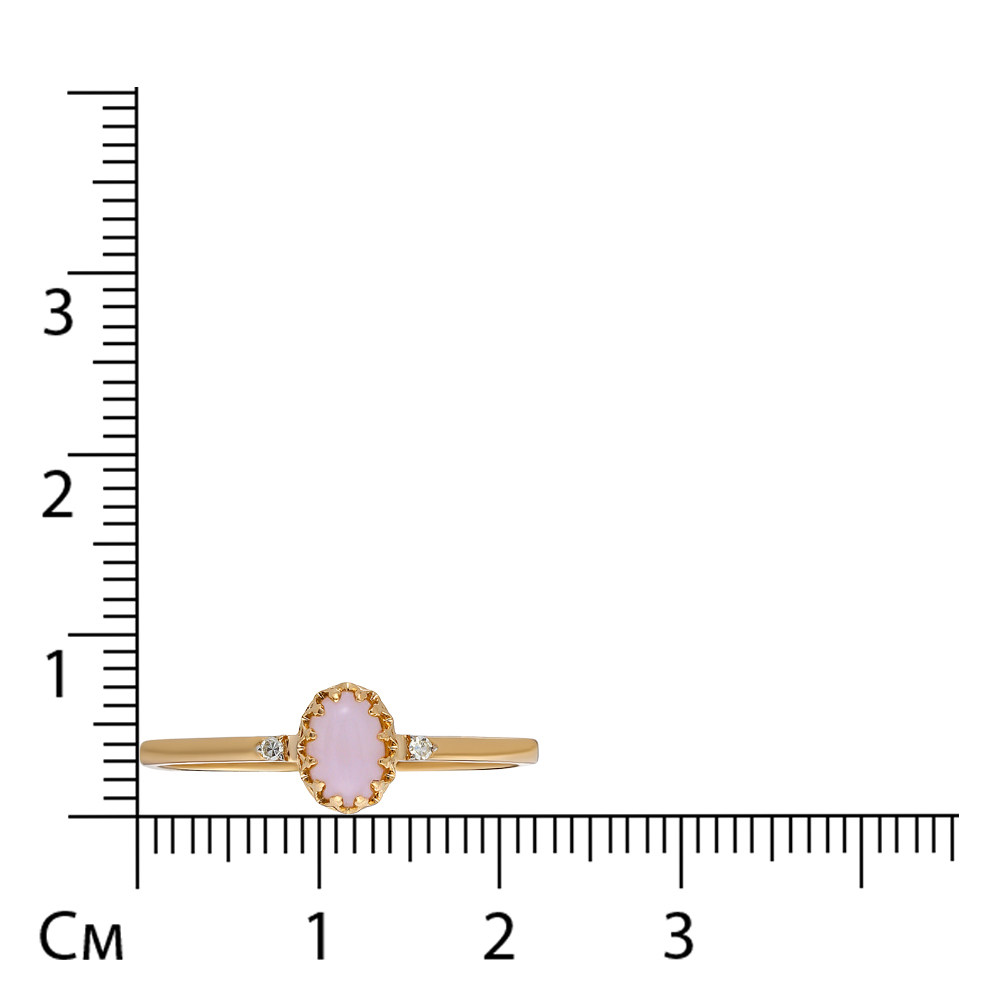 Кольцо из золота с розовым опалом